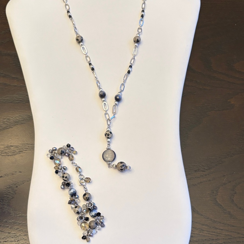 Lia Sophia Silver and Black Jewelry Set